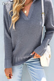 Cardigan Coat Women's New Solid Color Long-sleeved Sweater Casual Pullover Simple Solid Soft Knitted Sweater