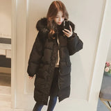 Korean Outerwear Snow Wear Winter Puffer Warm Bomber Basic Jacket Long Female Fur Coat Women Loose Parka Ukraine Plus Size