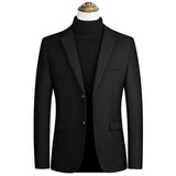 Brand Men Wool Blend Blazers Autumn Men High Quality Fashion Solid Color Suit Jacket Slim Casual Wool Blazer