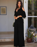2023 New Elegant Women Casual Jumpsuit Femme Wide Loose Leg Pants Rompers Long Sleeve Office Lady Bandage