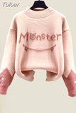 Winter New Cashmere Vest Coat Embroidery Knitted Sweater Casual Trousers Three Piece Elegant Women's Pants Set