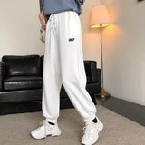 Oversized Grey Jogging Sweatpants Women Korean Style Joggers Track Pants White Winter Warm Trousers Female