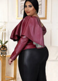 Leather Sexy Slash Shoulder Plus Size Party