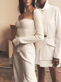 2023 new Autumn and Fit fashion women clothes cashmere sqaure collar full sleeves elastic high waist sexy pullover