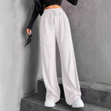 Hanging Mop High-Waisted Trousers Loose Temperament Straight Women's Niche Design Solid Color