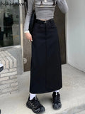 Temperament Y2k Skirts for Women 2023 Faldas Mujer De Moda High Waist Slim Fit Bodycon Long Skirt Fashion Casual Korean