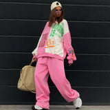 And Winter Round Collar Splicing Set Of Women Warm And Comfortable Trend Fashion