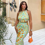 Paisley Print Midi Skirt Summer High Waist Lace Up Split Sexy Faldas Femme Jupes longues Za 2021 Women Fashion Boho