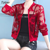 Butterfly Transparent Mesh Shirts Women 2023 Summer Long Sleeve Zipper Up Womens Tops Solid Color Beach Cover Up
