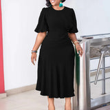 Women's 2025 Summer New Temperament Elegant Pure Colored Grand African