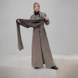 Toloer 2024 New Street Hipster Scarf Shawl Design Sense Long Slim Long Suit Jacket Female-Outfit