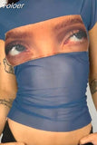 PROMOTION Summer Retro Aesthetics T-shirt Transparent Mesh Short Sexy Top Open Umbilical Gothic Funny Eye Picture
