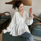 Women Solid Loose Femme Fashion Blusas Sun-proof Summer Casual Ulzzang Thin All-match Streetwear Chic Elegant