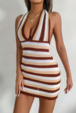 Halter Neck Backless Knit Mini