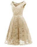 Elegant Lace Off Shoulder Vintage Party