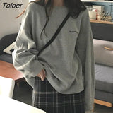 New Kpop Letter Hoody Fashion Korean Thin Chic Women's Sweatshirts Cool Navy Blue Gray Hoodies for Women