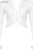 Casual Aesthetic Fuzzy Patchwork Lace-up Knitted Cardigan White Coquette Aesthetic Long Sleeve Tops Y2K Cute