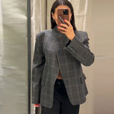 Spring And Autumn Women's Explosive Temperament Hairy Dark Brown Short Loose Thaied Coat