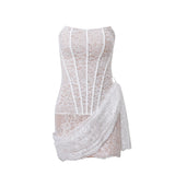 The Autumn Of 2025, The New Women's Sexy Lace Mesh Is A Word-Smeared And Straight-Up Dress