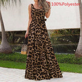 Print Bohemian Long Dress Celmia Women 2022 Summer Elegant Sleeveless Beach Maxi Sundress Casual Belted Party