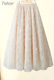 Popular Sweet and Elegant Women's Skirt Set Sexy Lace Chiffon Shirt Tulle Bubble Skirt Two-piece Set Party