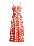 Spring 2025 New Fashion Sexy Printing Dot Tample Tling Belt Senior Sense Long Sling Dress