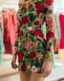 Fashion Half-High-Necked Lace Embroidered Sexy Buffet Dress