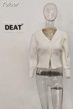 V-Neck Solid Color Temperament Women's 2023 Autumn And Winter Single Breasted New Long Sleeve Sweater Cardigan