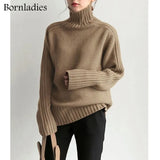 2021 Autumn Winter Loose Turtleneck Pullover Basic Warm Sweater for Women Korean Soft Kniited Solid Sweater