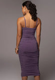 Sexy Pleated Strap Midi Party