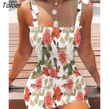 Sexy Dress Women Casual Strap Sleeveless Lace-up Fashion Floral Bodycon Mini Dress 2022 Sundress Folds Skinny Woman
