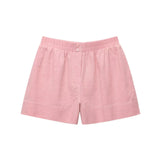 New Linen Long-Sleeved V-Neck Shirt 478620 Mid-Rise Shorts