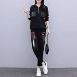new Women Two Piece Suit top and pants Casual Tracksuits Half Zipper Sweatsuits 2 Piece Set Hoodies Fall Winter