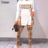 Tracksuits Women's Crop Top And Pants Set Casual Tigth Slim Two 2 Pieced Sets Letter Printed Tracksuit Set For