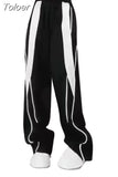 Women Wide Leg Pants American Style Streetwear Patchwork Straight Leg Pants Y2K Summer Fashion Female Hip Hop