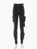Fashionable Women's Jeans Pocket High Waist Slim Show Leg Length High Elastic Denim Pencil Pants Spring 2023 New