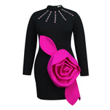 African Temperament Against Color Long Sleeve Dress Party Party Banquet Fashion Dress Dress Dress Dress