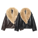 Homemade New Women's Fashionable And Open-Necked Leather Jacket