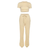 Sisterlinda Casual Tracksuit Women Two Piece Set Autumn Short Sleeve Pullover Top+Harem Trousers Female Sportswear Matching