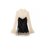 Women's Clothing 2025 Autumn And Winter New Street Fashion Temperament Mesh Stitching