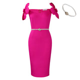 Women's Famous Temperament Three-Dimensional Flowers Elegant Banquet Dress Bag Hip