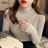 Half Turtleneck Knitted Pullover Sweaters Fashion Tops 2022 Women Korean Casual Basic Solid Jumper Pull Femme