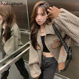 Women Jackets Streetwear Fashion Plaid Oversized Outwear Y2k Tops 2023 Ropa Mujer Korean Streetwear Casual