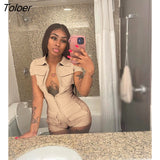 Sexy Solid Turn Down Collar Zipper Playsuit Pocket Streetwear Casual Bodycon Cargo Jumpsuit One Piece Party