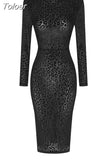 New Sexy Women Dress Bodycon Fashion Long Sleeve O Neck Party Evening Autumn Winter