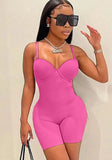 Sexy Sleeveless Solid Straps Skinny
