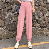 Casual Loose Women's Harem Pants 2023 Summer New Elastic High-Waist Trousers Woman Comfortable Long Ice Silk Pants