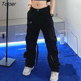 Women's Baggy Cargo Pants Loose Oversized Hippie Drawstring Tech Pants Streetwear Joggers Wide Leg Cloth joggers