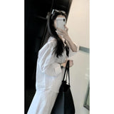 Lazy Wind Relaxed Feeling White Thin Loose Sunscreen Shirt Women's Summer Design Half-Body Skirt
