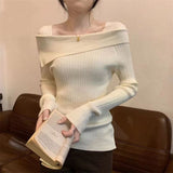 Shoulder Woman Autumn New Bottoming Shirt With A Small Sense Of High-Grade Design Knitting